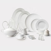 Service de vaisselle en porcelaine fine avec logo personnalisé, assiettes et plats ronds pour restaurant, mariage, hôtel