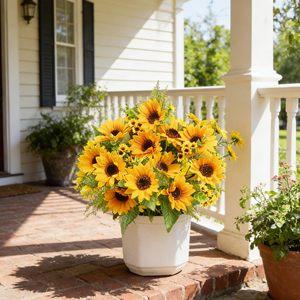 Girasoles Artificiales de Seda para Exteriores, Ideales para Decoración de Bodas, Hogar, Otoño, Jardín, Fiestas y Centros de Mesa - Product Image 5