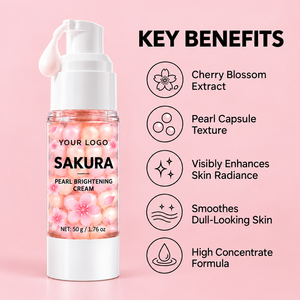 Crème éclaircissante Sakura Pearl, éclaircit la peau terne et irrégulière, nourrit la peau sèche et rugueuse, texture légère, convient à plusieurs zones. - Product Image 3