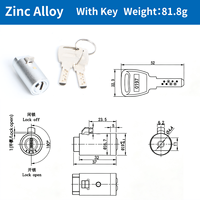 Serrure à came en alliage de zinc pour distributeur automatique avec clés à fossettes, cylindre de serrure haute sécurité pour armoires d'équipements industriels JK520