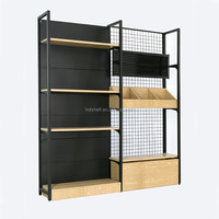 Dernier magasin de détail présentoirs simple face treillis métallique les étagères de supermarché en bois peuvent être personnalisées