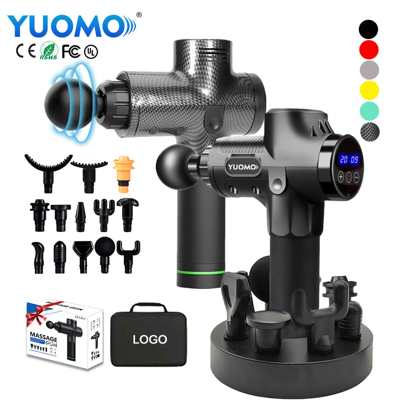 YUOMO пользовательский 30 скоростной массажный пистолет, Прямая поставка с ЖК-экраном, массажер, вибрация/пистолет для массажа мышц