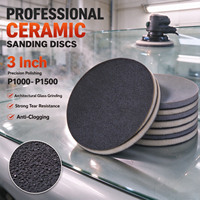 Disques de ponçage en oxyde d'aluminium de précision de 3 pouces (75 mm) P1000-P1500, plaquettes de ponçage résistantes à la déchirure pour verre architectural
