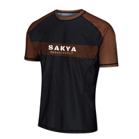 T-shirt de compression à manches courtes personnalisé avec logo de surf MMA, rashguard de jiu-jitsu sublimé, créez votre propre rashguard de BJJ