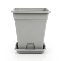 Pot Bunga Plastik Persegi dengan Lubang Drainase, Desain Minimalis Tahan Lama, Kapasitas 14.13L, untuk Penggunaan Luar/Dalam Ruangan, Lantai Rumah