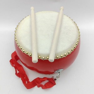 กลองหนังแกะไม่แตกเครื่องเคาะกลองไม้กลองจังหวะพร้อมสายรัดไม้ตีกลอง - Product Image 6