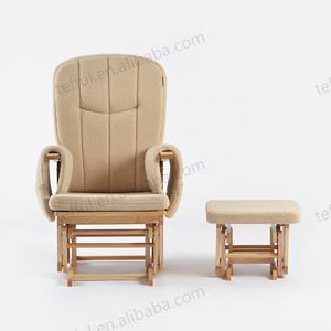 Fauteuil à bascule moderne en bois naturel, fauteuil pouf personnalisable, meubles d'usine pour la maison et le salon - Product Image 3