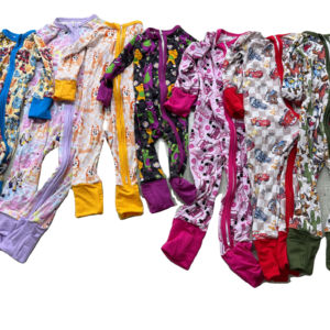 Đầy màu sắc phim hoạt hình in trẻ em onesie 100% bông với dây kéo ODM cung cấp - Product Image 6