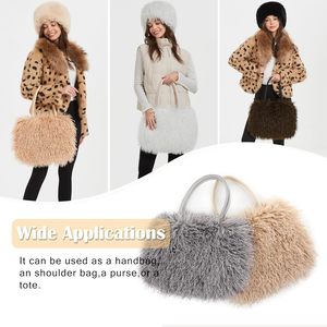 Costom Fashion Winter Fuzzy Tote Bag Bolso rizado de imitación Bolso de hombro peludo Monederos con <span class=keywords><strong>asa</strong></span> superior grande - Product Image 6
