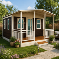 Maison conteneur préfabriquée portable de 20 pieds et 40 pieds avec porche et terrasse pour séjour à la ferme, maison d'hôtes en milieu rural et complexe hôtelier rural