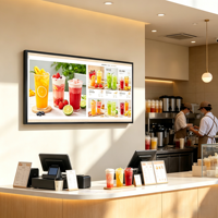 Pantalla LCD Digital de Señalización Publicitaria de 32 Pulgadas, Sin Función Táctil, para Montaje en Pared, para Supermercados y Centros Comerciales