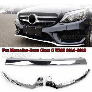 สำหรับ Mercedes-Benz Class C W205 ปี 2014-2018 ชุดแต่งกันชนหน้าส่วนล่าง  โครเมียม  ชุดแต่งตัวถังรถยนต์  สีดำเงา - Product Image 1