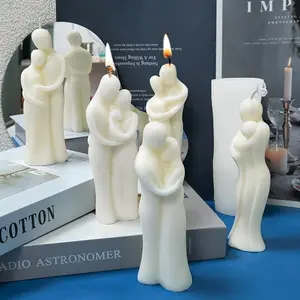 DIY人形情侣家庭芳香疗法手工制作蜡烛模具硅胶蜡烛容器模具