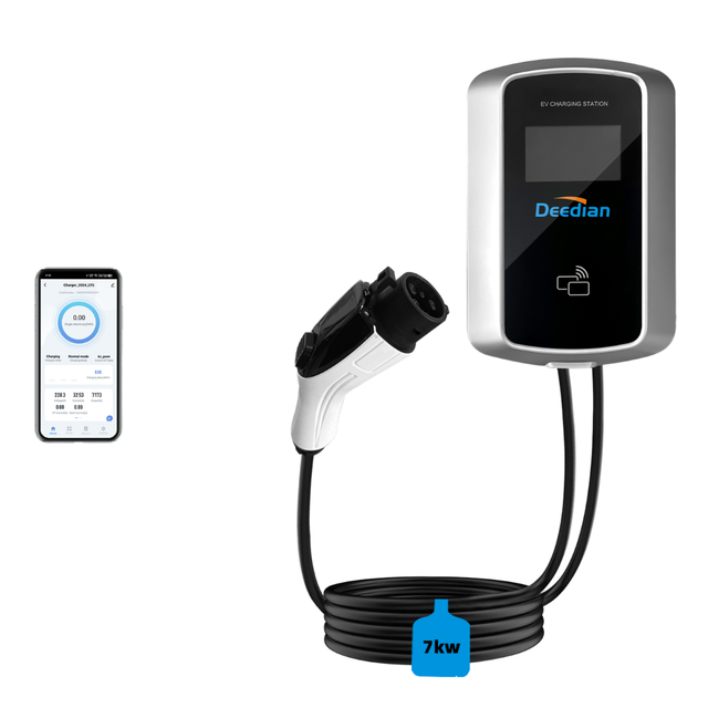New 7 kW 40A Type 1 4.3 Inch Touch Screen EV Charger GBT J1772 Portable WIFI/APP CE Certified Smart Control Electric Charging
