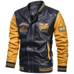 LAYENNE PU OEM Plus Size PU Leather Jacket Male Faux Leather Jacket Men's Jackets