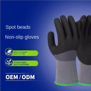 Vente en gros d'usine OEM Gants en <span class=keywords><strong>nitrile</strong></span> à 15 broches antidérapants Revêtement de surface 3/4 Poignet élastique Sans poudre Sans silicone - Product Image 3