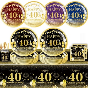 Vajilla Personalizada para Fiestas de Cumpleaños y Aniversarios HLC 70, 80 y 90 Años: Servilletas de Papel, Platos de Papel, Mantel y Decoración - Product Image 2