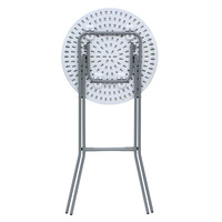 Table de bar à cocktails ronde pliante en plastique pour l'extérieur avec un diamètre de 60 cm blanc adapté aux activités de fête