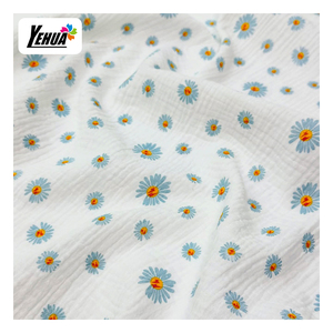 <strong>Double</strong> Layers Crepe 100% Cotton Fabric <strong>Gauze</strong> Crinkled Muslin Plain Fabric for Baby Bedding and Swaddle - Product Image 5