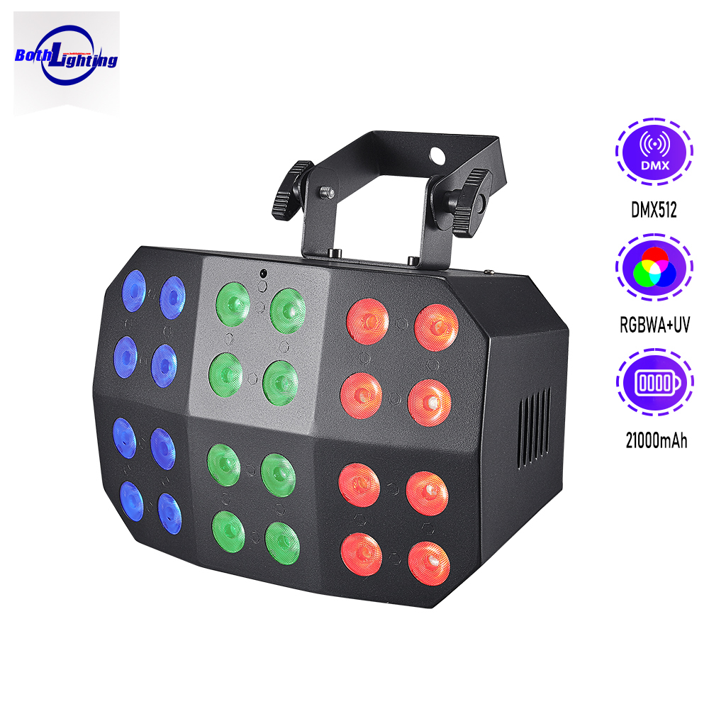 Both Lighting Spider Wash Lights 24*12w RGBWA UV 6in1 LED Wireless DMX Battery Wash Light for Wedding DJ Gigs Party Evant