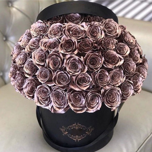 Hộp Đóng Gói Quà Tặng Hoa Hồng Tròn Hộp Hoa Bán Buôn Hộp Giỏ Đựng Quà Màu Đen Sang Trọng Có Cửa Sổ Trong Suốt - Product Image 4