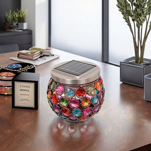 カラフルなクリスタルメタルガーデンソーラーライト白色LED屋外ソーラー照明付き - Product Image 4