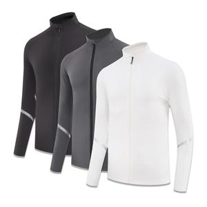 Logo personnalisé compressé haute élastique demi-fermeture éclair à manches longues veste Gym musculation porter veste Muscle Fit sec veste rapide - Product Image 5