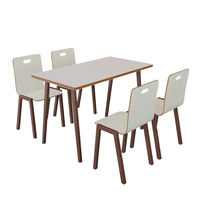 Ensemble table et chaises de cantine scolaire de style nordique moderne pour cafétéria universitaire et restaurant du personnel