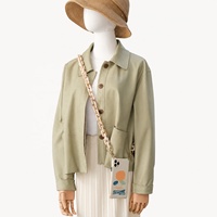 Chaîne de téléphone minimaliste en acrylique effet marbre beige, épaisse et détachable, pour sac bandoulière, poignée de sac à main, accessoire