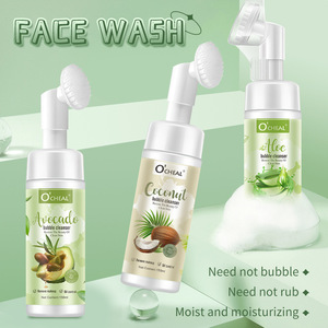 Avocat à base de plantes Aloe Vera <span class=keywords><strong>Mousse</strong></span> nettoyante pour le visage 2-en-1 Bulle Acide aminé Lavage Décharger Traitement de l'acné Nettoyeur de pores pour sec - Product Image 4