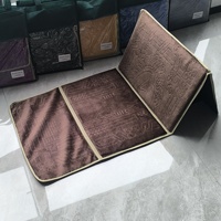 Coussin de chaise pliant CCY en velours gaufré portable avec dossier, idéal pour le camping et les pique-niques en extérieur