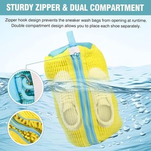 Borsa per <span class=keywords><strong>scarpe</strong></span> per lavatrici per <span class=keywords><strong>scarpe</strong></span> ispessita con cuciture rinforzate, Design riutilizzabile a doppio scomparto resistente - Product Image 4