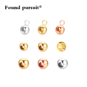 ピュア18KゴールドポジショニングビーズDIY調整ジュエリーアクセサリーAu750ブレスレットネックレスパールエメラルド - Product Image 1