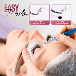 Extensions de cils pré-faites 3D-40D C D, volume 500, faites à la main, pour cils à base pointue de 8 à 18 mm, longueur de 10 à 15 mm, base lâche, boîte PBT - Product Image 6