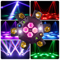 Six bras Mini Moving Bee Eye LED faisceau de lumière Laser vert rouge et RGBW émettant des couleurs pour Disco Party Stage DJ Dance Floor