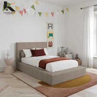 Nouvelle conception de lit modulaire moderne réglable et pliable avec tête de lit rembourrée pour la chambre des enfants