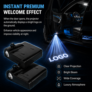 Nouvelle <span class=keywords><strong>lampe</strong></span> de bienvenue sans fil à LED pour portière de voiture avec projecteur d'ombre fantôme et lumière de logo 6V, garantie 180 jours pour toutes les voitures - Product Image 1