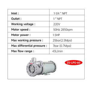 Yüksek kaliteli sıvılaştırılmış petrol gazı LPG pompası 1.5hp 60Hz frekans 25bar çalışma basıncı ile LPG-60 yüksek akış elektrikli pompa - Product Image 4