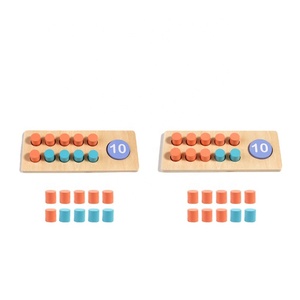 Bambini Montessori 1-10 numeri contatore di legno matematica giocattolo apprendimento scheda digitale dieci-Frame cognizione contando <span class=keywords><strong>giochi</strong></span> di educazione sensoriale - Product Image 4
