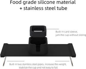 Para sofá, portavasos, bandeja de mesa <span class=keywords><strong>reclinable</strong></span> para copas de vino, tazas, vasos, vasos, latas de viaje, silicona antideslizante - Product Image 6