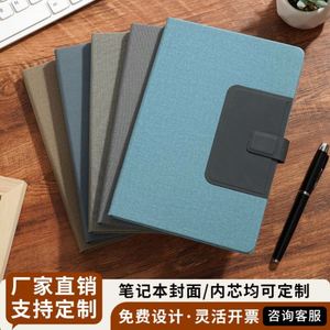 Carnet A5 en PU avec couverture rigide, porte-cartes, boucle magnétique, agenda de haute qualité, logo personnalisé pour entreprise, cadeaux d'affaires - Product Image 3