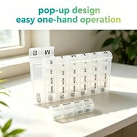 Boîte à pilules transparente hebdomadaire à 3 compartiments, distributeur de médicaments quotidien pour compléments alimentaires et comprimés d'huile de poisson