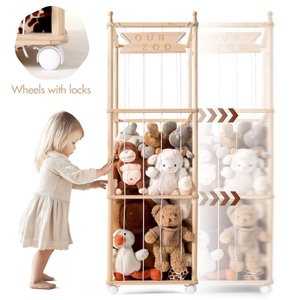 Organizzatore Giocattoli in Legno da 54 Pollici, Capacità Extra Large, Salvaspazio, Scaffale per Cameretta Bambini, Portaoggetti per Peluche - Product Image 5