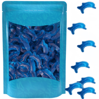 Holeywood 500g Gummy Dolphins Bleu Fruité Doux Chewy Gummy Candy Daily Snacking Halal Certifié dans un emballage en boîte