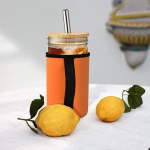 Venta caliente al por mayor barato 1 cuarto Mason Jars mangas neopreno 32oz boca regular y ancha Mason Jar mangas soporte con asa - Product Image 5