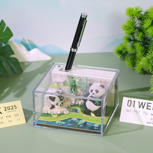 2025 nóng bán New Panda Memo Pads với lịch Bookmark tờ giấy giải nén đồ chơi tùy chỉnh dính Lưu ý pad - Product Image 5