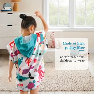 Poncho con capucha y logotipo personalizado barato <span class=keywords><strong>para</strong></span> niños Toalla de playa y natación con estampado de dibujos animados suave <span class=keywords><strong>para</strong></span> bebés - Product Image 5