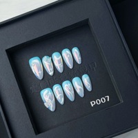 Ongles portables de vente chaude transfrontaliers purement faits à la main, détachables, nail art européen, américain, japonais et coréen haut de gamme