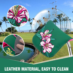 Fundas de cuero PU para palos de golf de diseño OEM, cubiertas personalizadas de cuero para palos de golf tipo mallet - Product Image 3