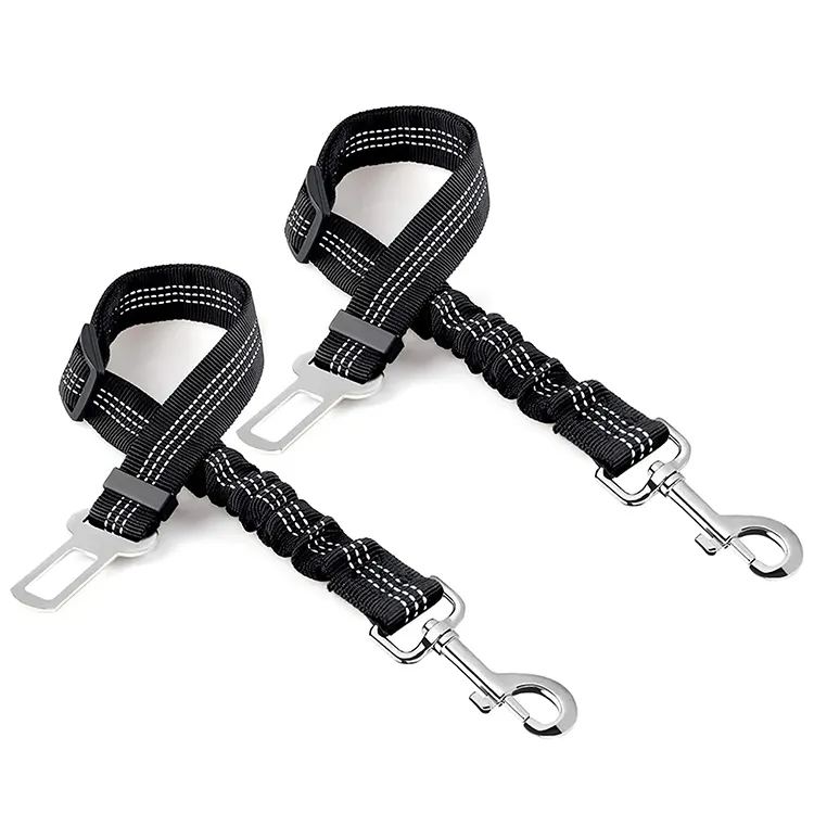 Amazon Hot Sale Nylon Dog Car Seat Belt Heavy Duty Leash Rope Hook Adjustable Safety Leads Large Small Dog Car Seat Belt